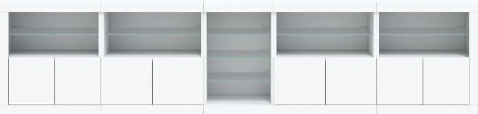 Aparador com luzes LED 283x37x67 cm branco