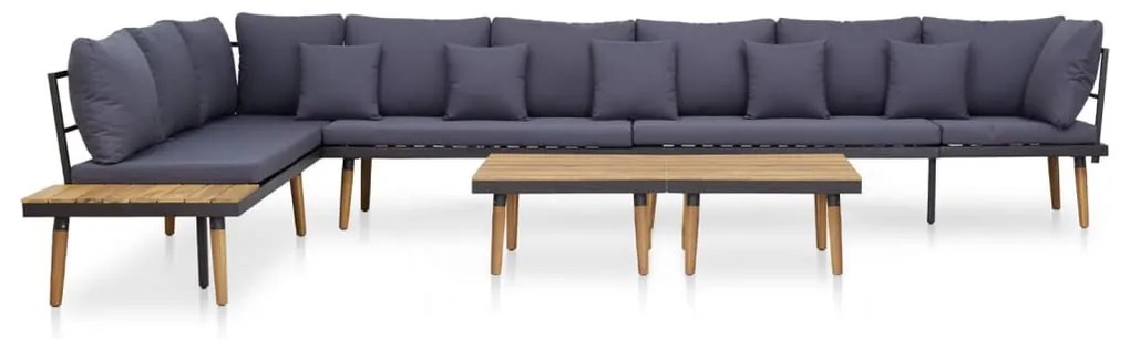 vidaXL 8 lugares conjunto lounge jardim c/ almofadões acácia maciça