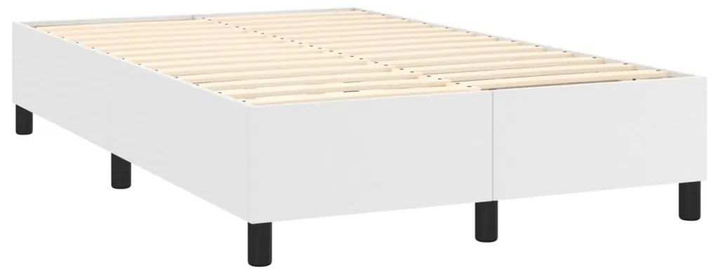 Cama boxspring com colchão 120x190 cm couro artificial branco
