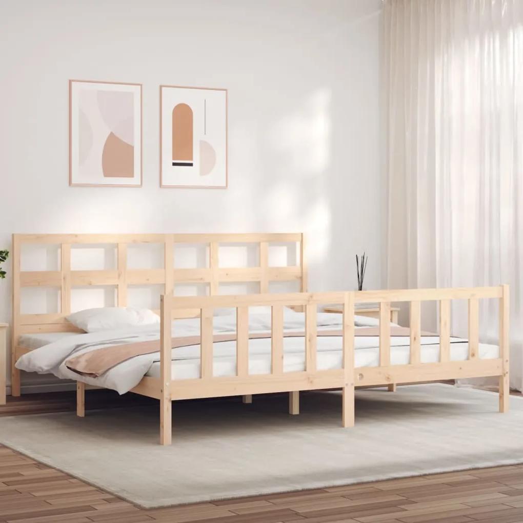 3193026 vidaXL Estrutura de cama Super King Size com cabeceira madeira maciça