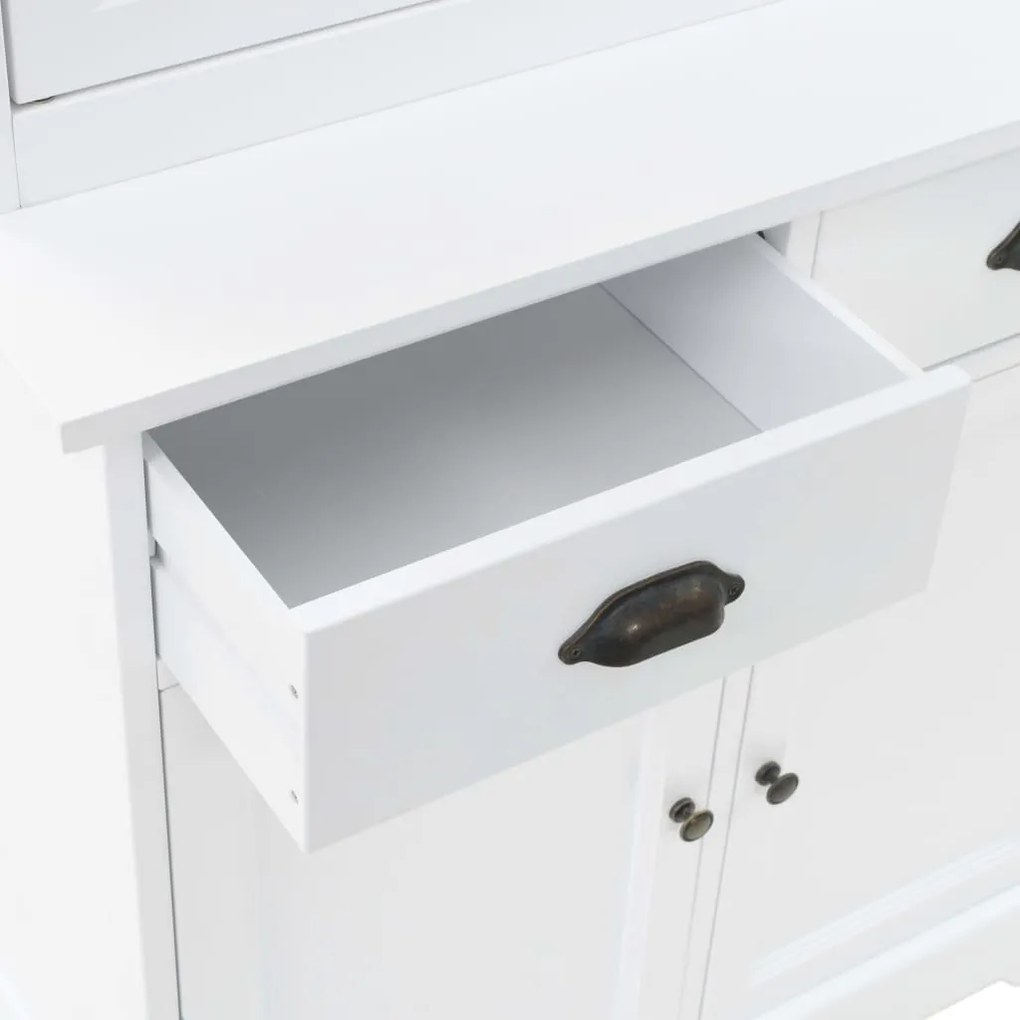 Aparador c/ 4 portas em MDF + madeira de pinho 80x40x180 cm