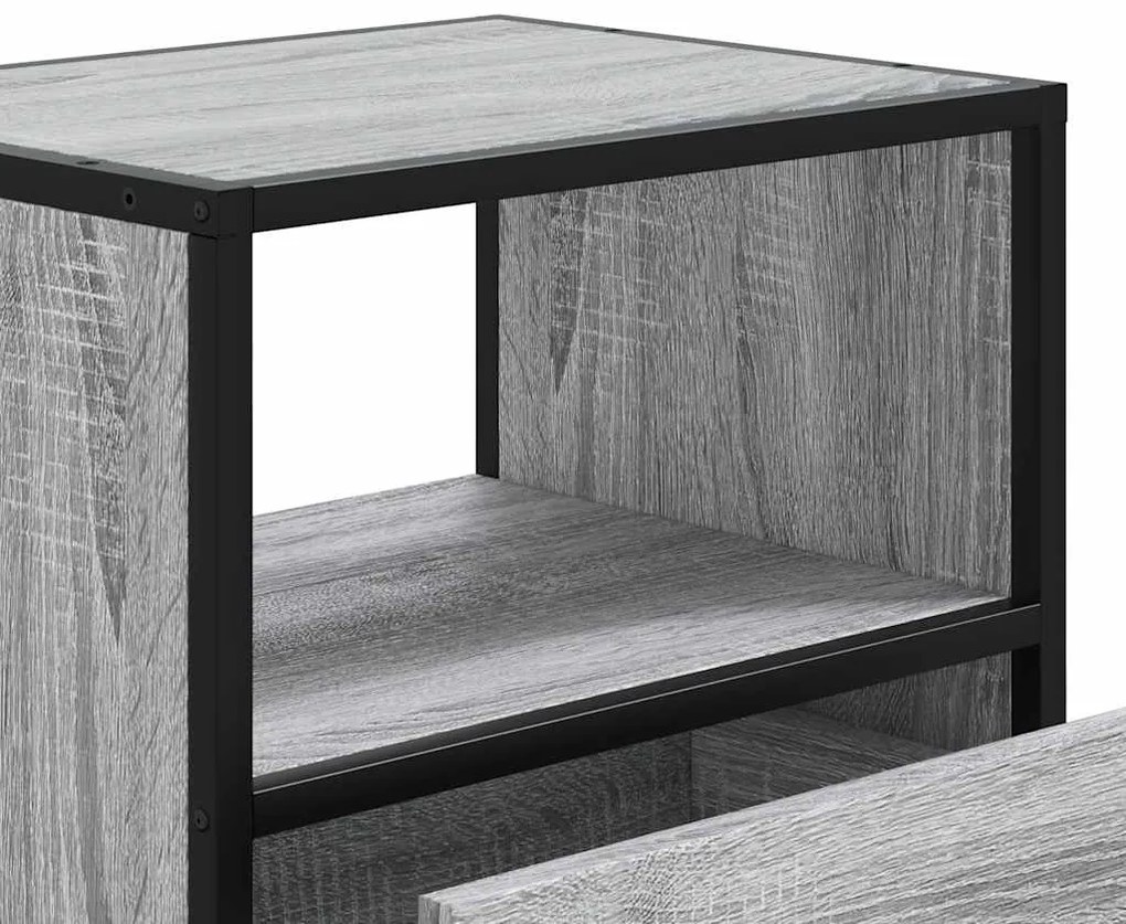 Mesa de cabeceira de parede 40x31x39,5 cm cinzento sonoma