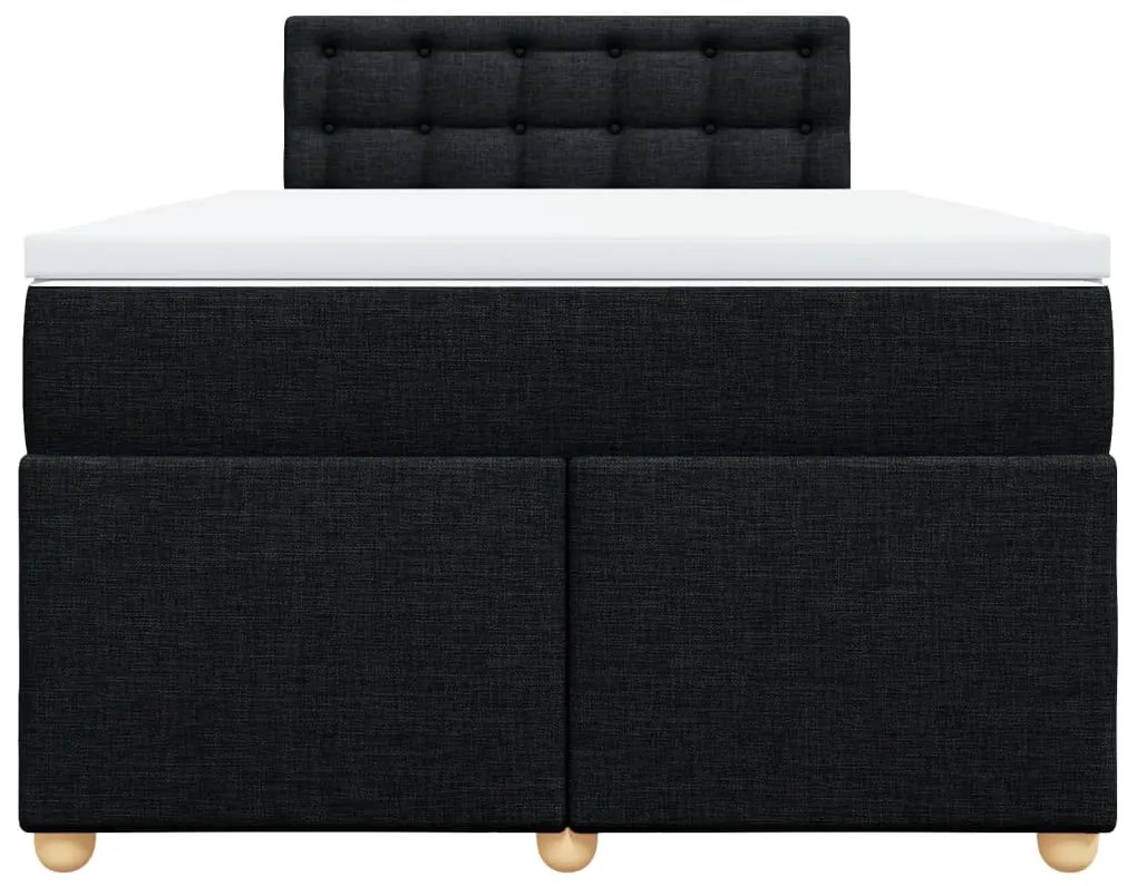 Cama boxspring com colchão 120x190 cm tecido preto