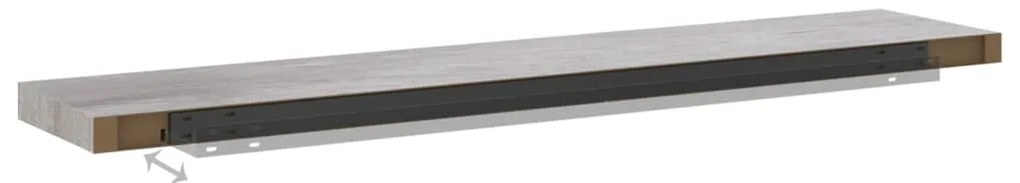 Prateleira de parede 120x23,5x3,8 cm MDF cinzento-cimento