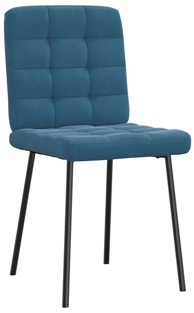 Cadeiras de jantar 4 pcs veludo azul