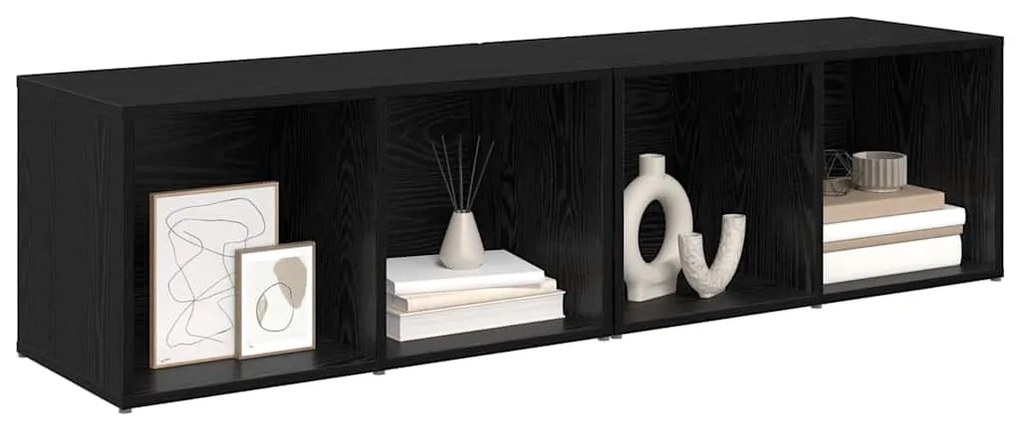 Conjunto de móvel de TV 2 pcs Carvalho Preto 37 x 35 x 107 cm