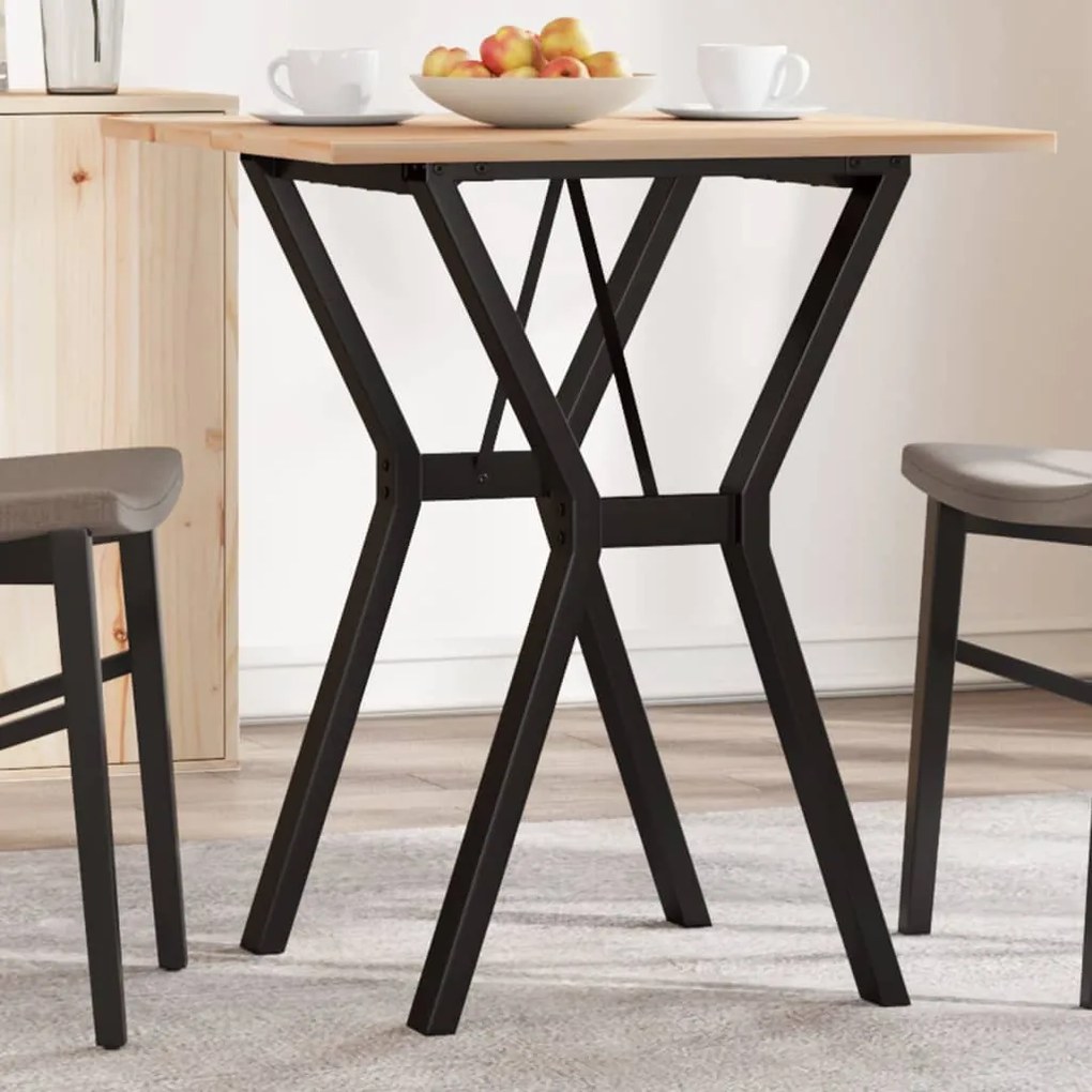 Mesa de jantar estrutura em Y 60x60x75 cm pinho e aço