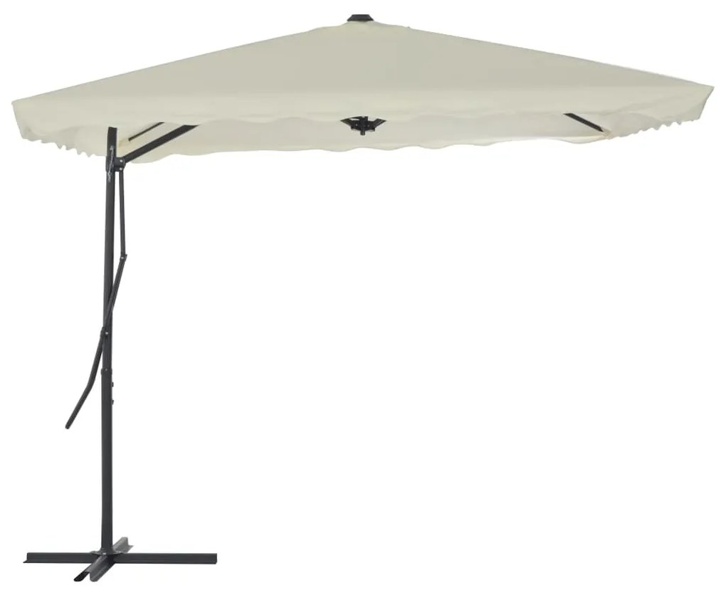 vidaXL Guarda-sol de exterior com poste em aço 250x250 cm cor areia