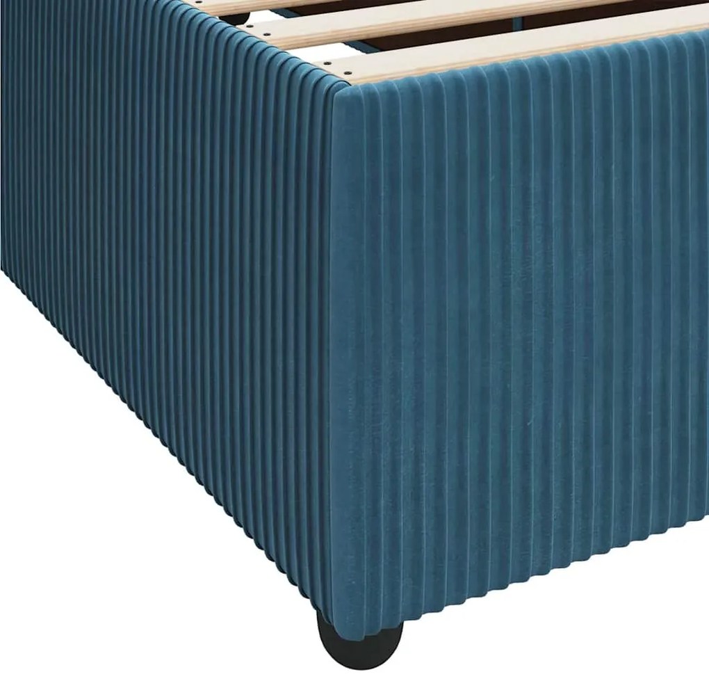 Estrutura de cama com colchão Outros Azul 180 x 200 cm Veludo
