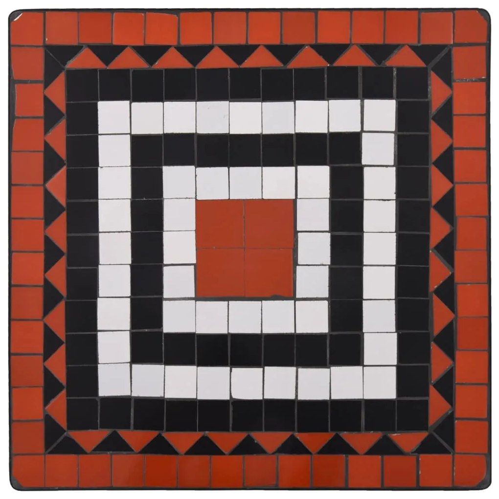 3pcs conjunto bistro mosaico azulejos cerâmica terracota/branco