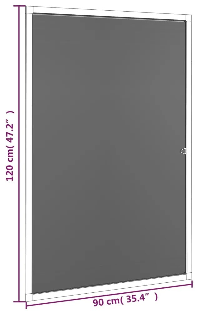 Tela anti-insetos para janelas 90x120 cm castanho