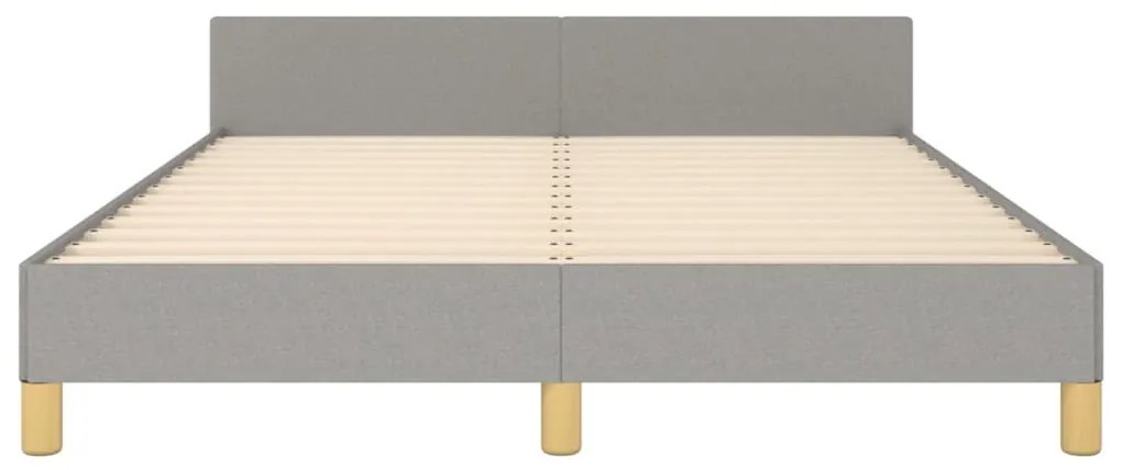 Estrutura de cama sem colchão 140x200 cm tecido cinzento-claro