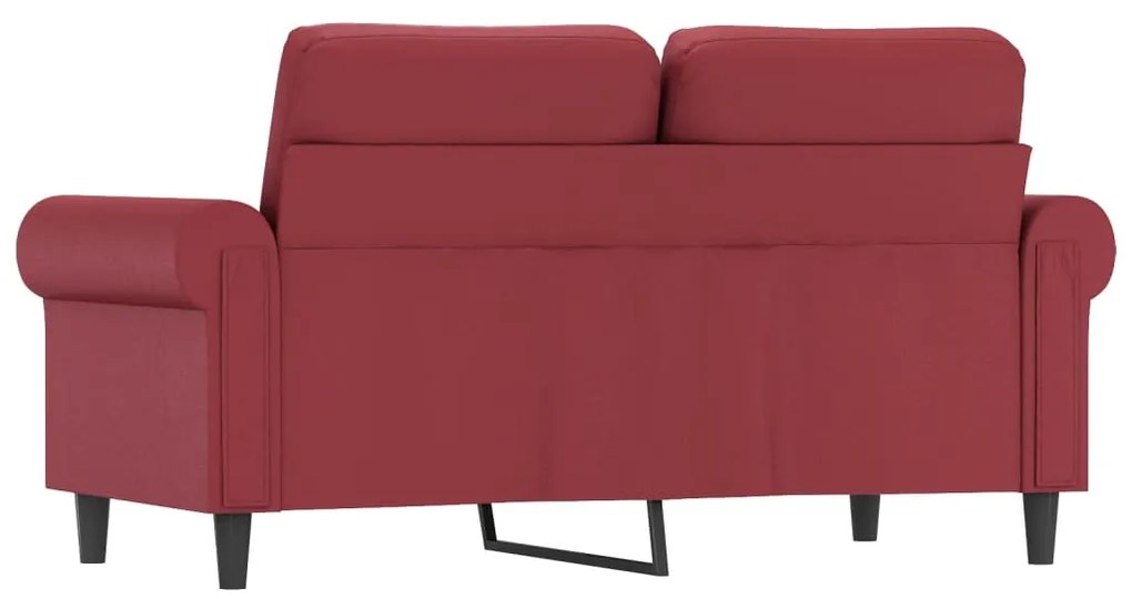 Sofá de 2 lugares 120 cm couro artificial vermelho tinto