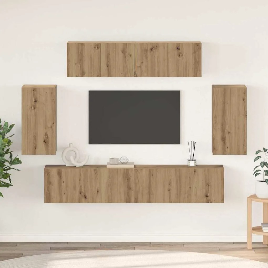 vidaXL Conjunto de móvel de TV 6 pcs carvalho artisiano