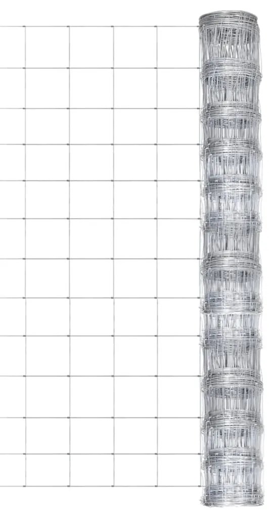 149487 vidaXL Cerca de jardim 50x1,25 m aço galvanizado prateado