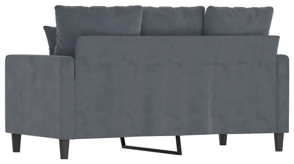 Sofá de 2 lugares 120 cm veludo cinza-escuro