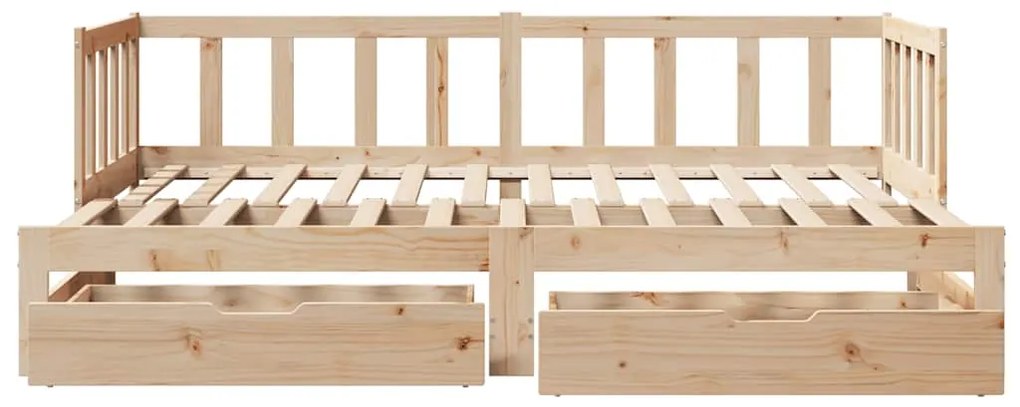 Sofá-cama com gavetão e gavetas sem colchão 90x190 cm
