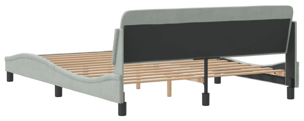 Estrutura de cama sem colchão 160x200 cm veludo cinzento-claro