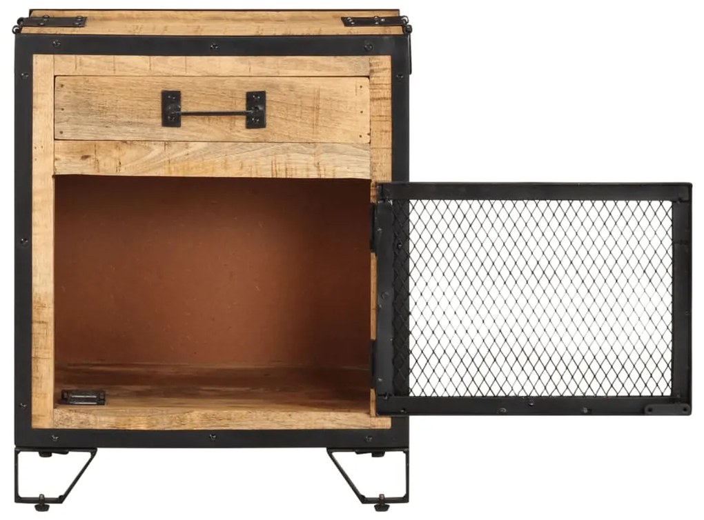 Mesa de cabeceira 43x30x51 cm madeira mangueira áspera maciça