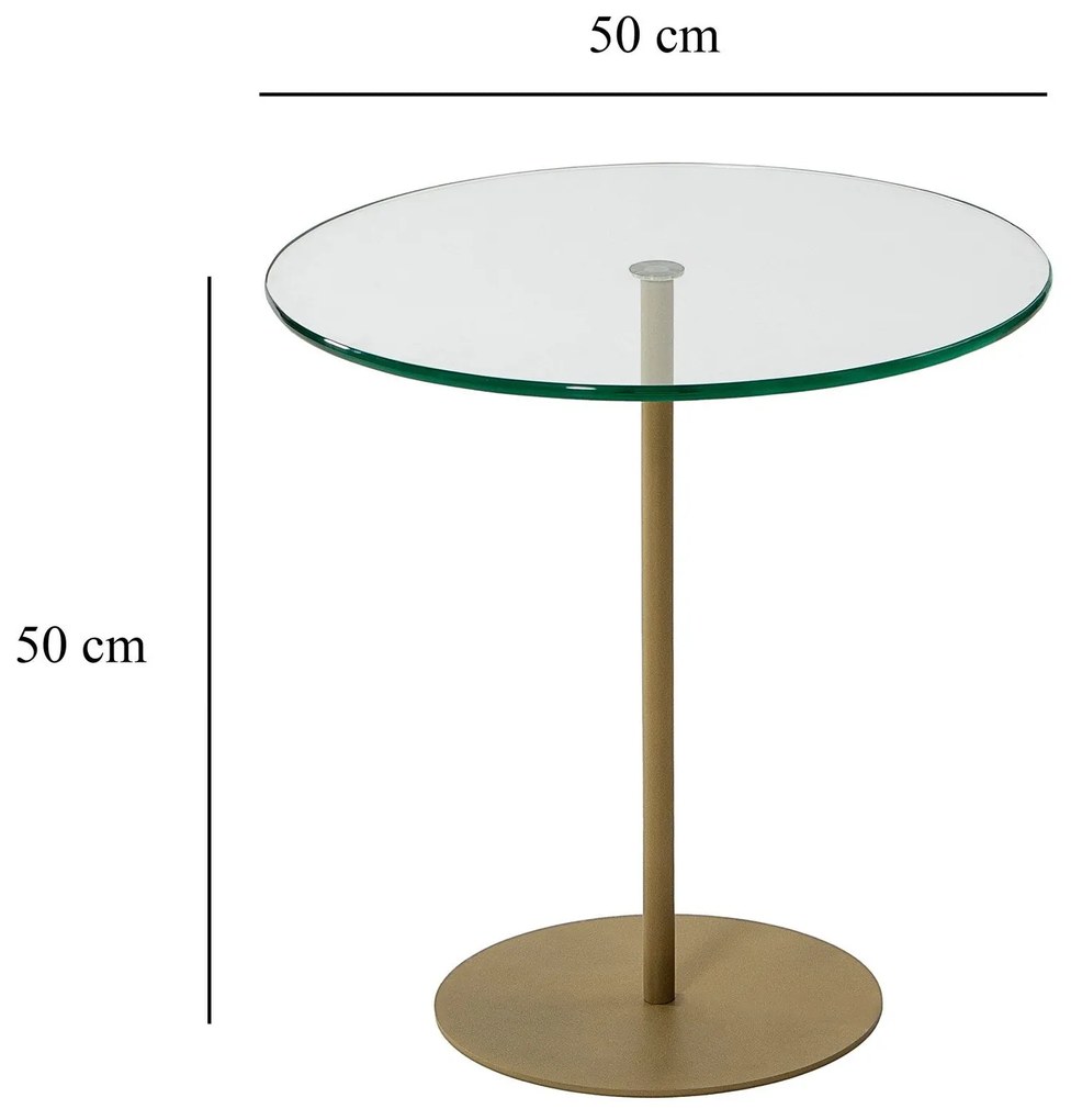 Mesa de Apoio Chill-Out - Dourada - 50x50x50 cm