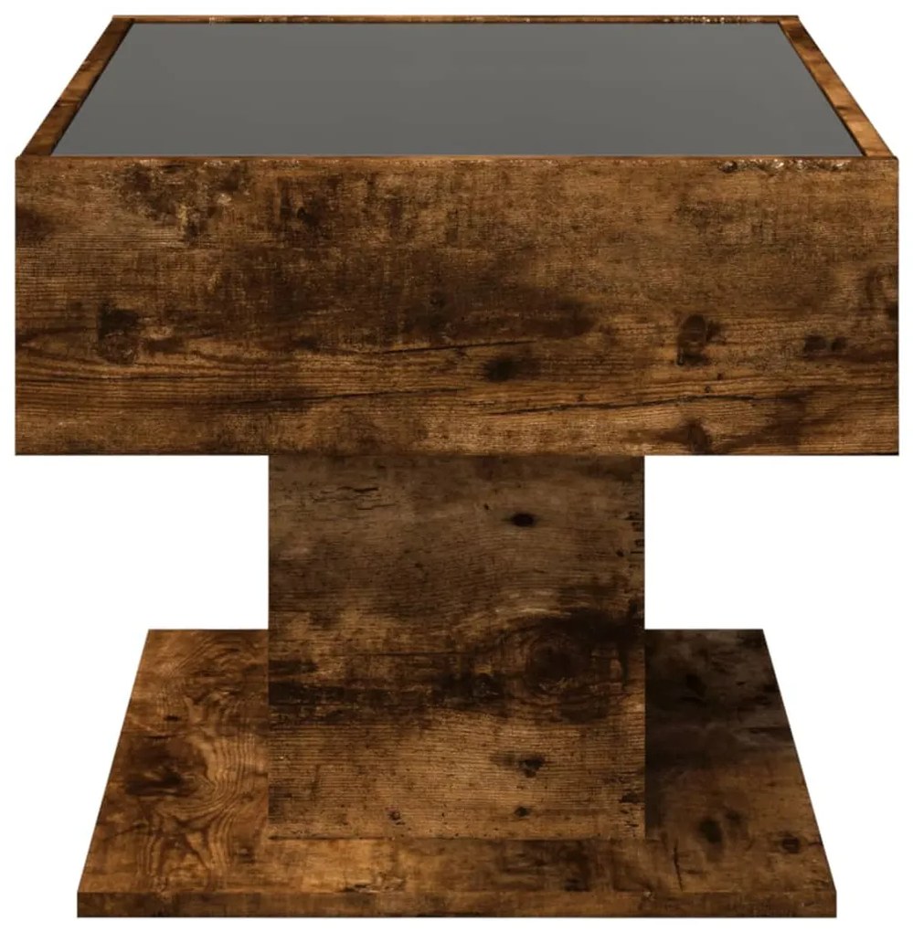 Mesa de centro c/ LEDs 70x50x45 cm derivados de madeira