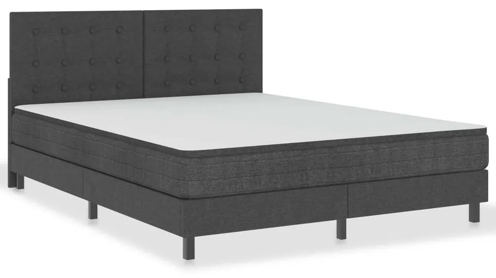 Cabeceira de cama acolchoada 160x200 cm tecido cinzento-escuro