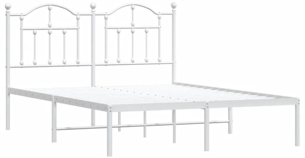 Estrutura de cama com cabeceira 140x200 cm metal branco