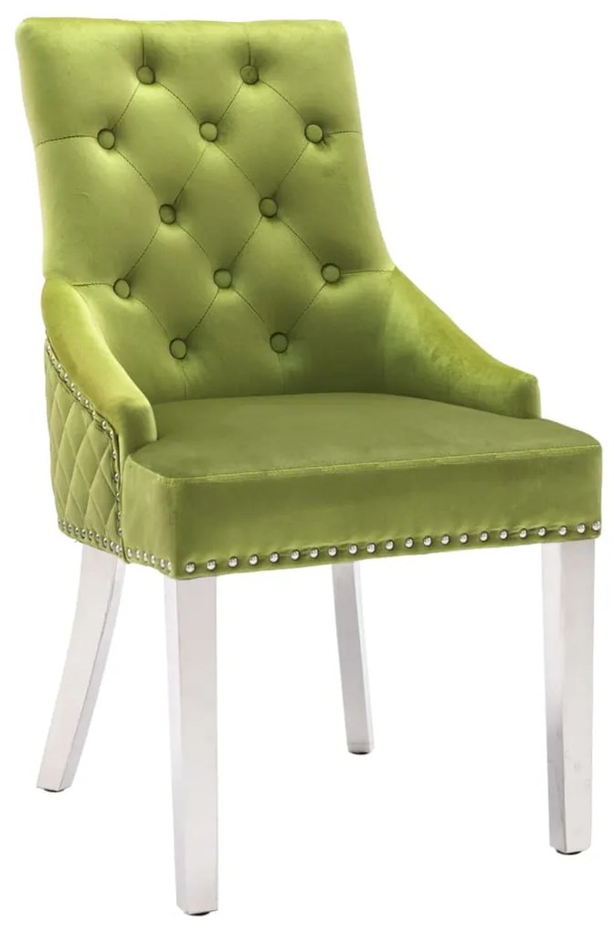 vidaXL Cadeira de jantar veludo verde-claro