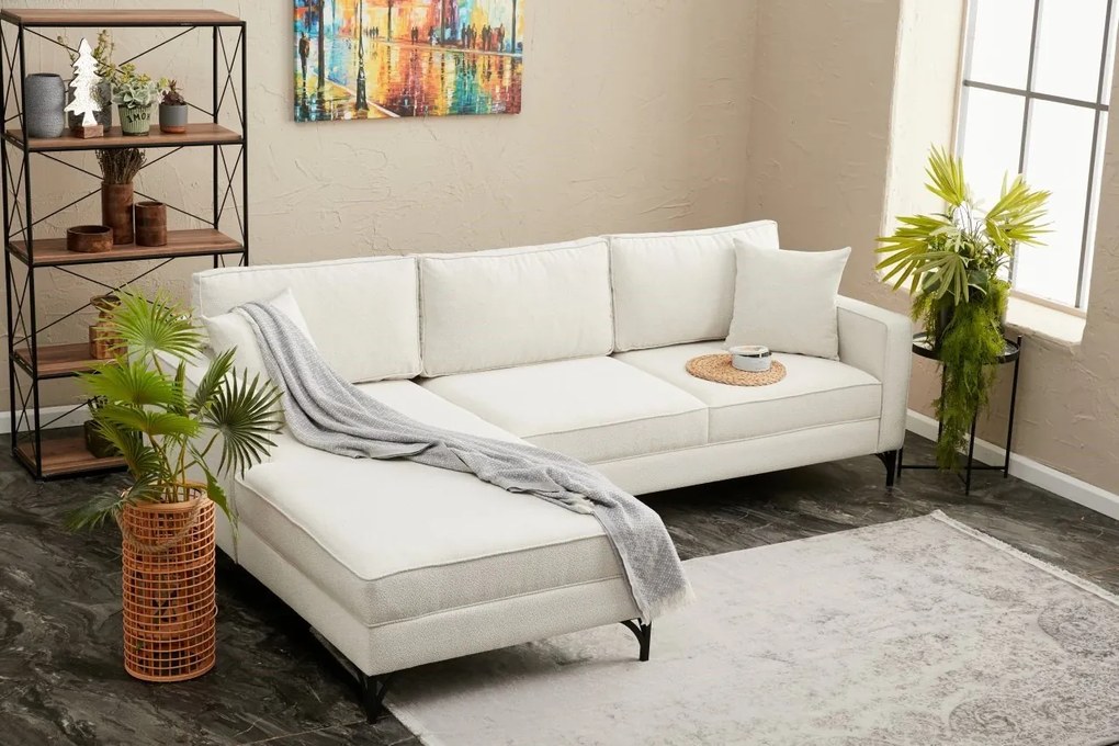 Sofá de Canto Berlin – Creme – 258x83x181 cm