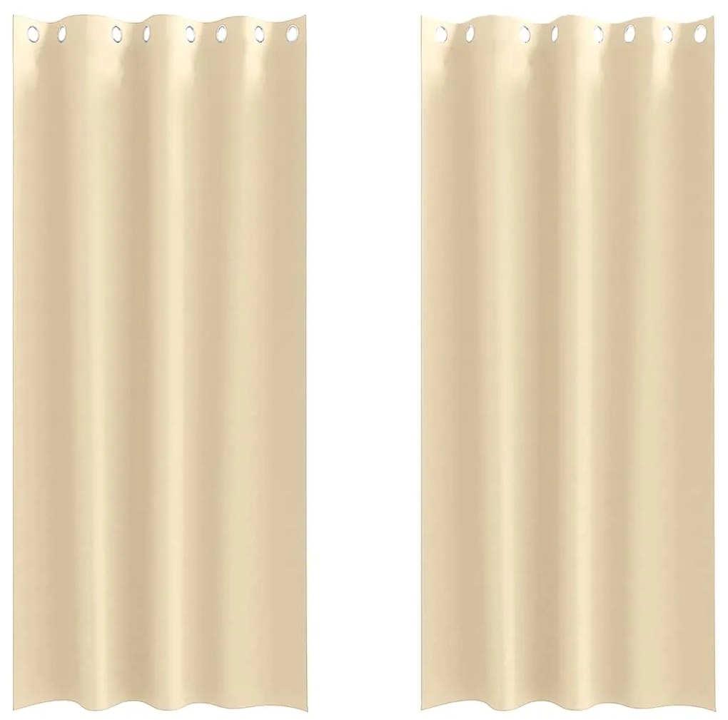 Cortinas com cortinas 2 pcs Creme 260 x 140 cm Poliéster