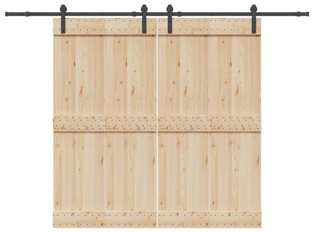 Kit de ferragens para porta deslizante 427 cm aço preto
