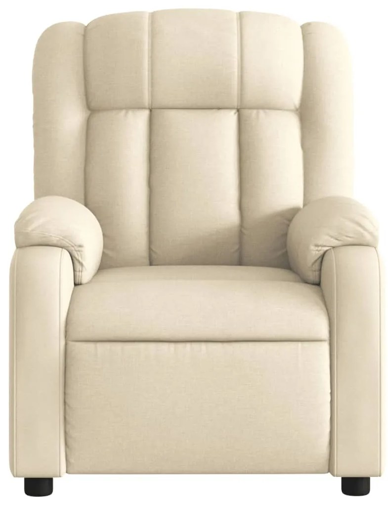 Poltrona de massagens reclinável elétrica tecido creme