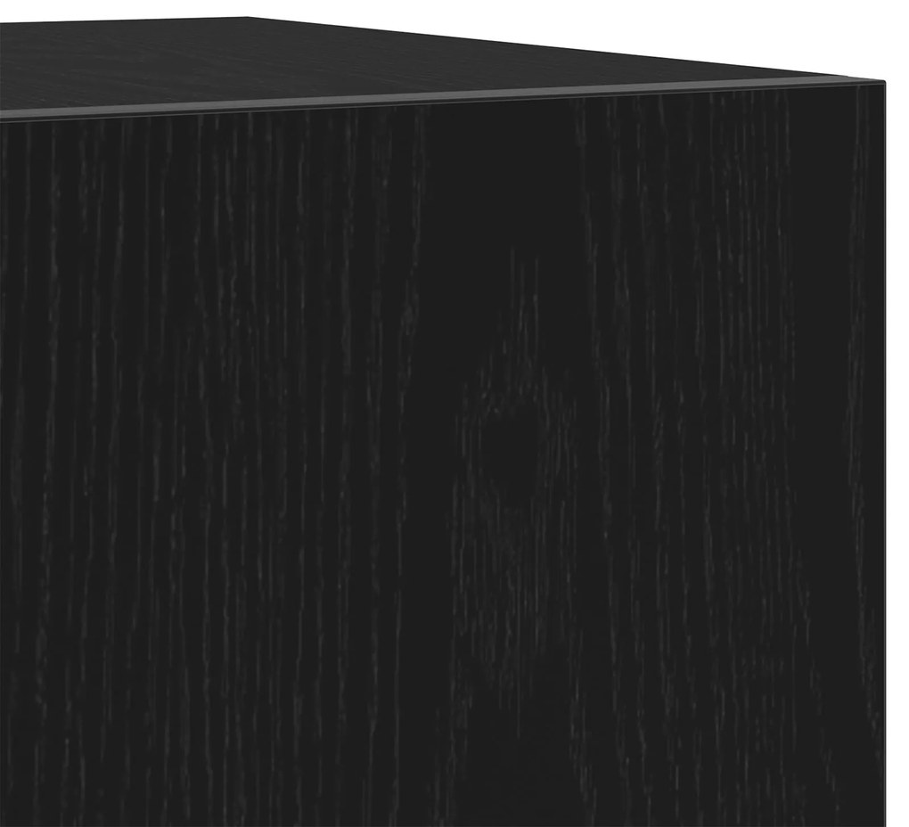 Gabinete de TV vidaXL com luzes LED em Preto Carvalho, 160x35x40 cm em