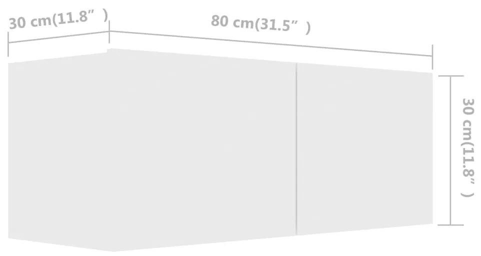 Móvel de TV de Parede Valqui de 2 Módulos - Branco - Design Moderno