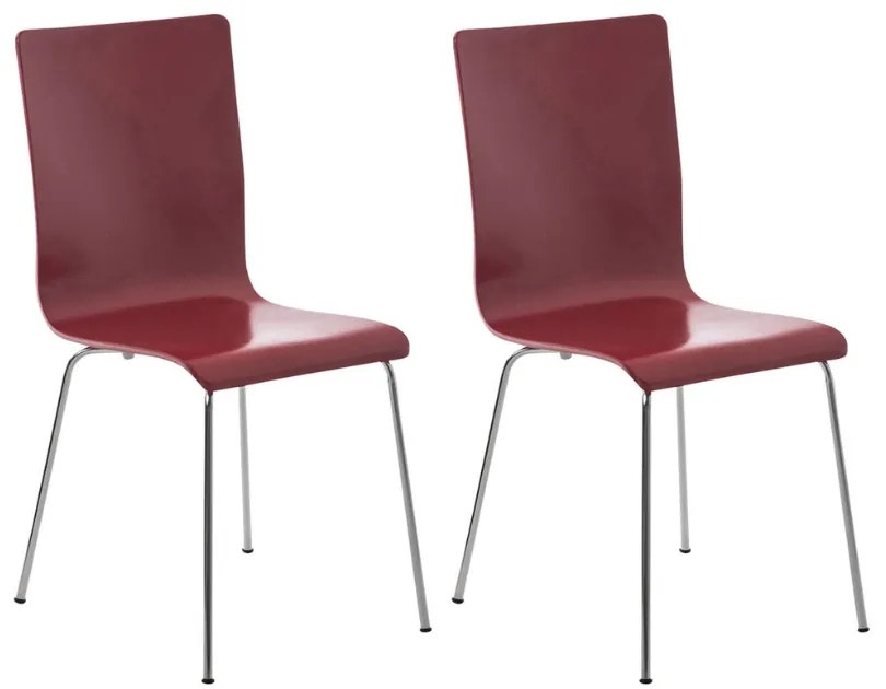 Conjunto de 2 cadeiras de cozinha e sala de jantar Pepe 43 x 87 x 47 cm Vermelho