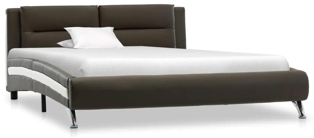 286847 vidaXL Estrutura de cama 90x200 cm couro artificial cinzento