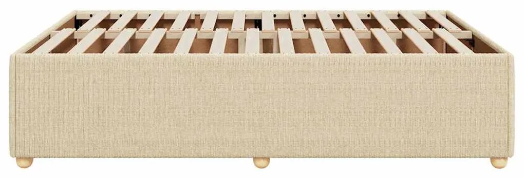 Estrutura de cama sem colchão 140x200 cm tecido cor creme