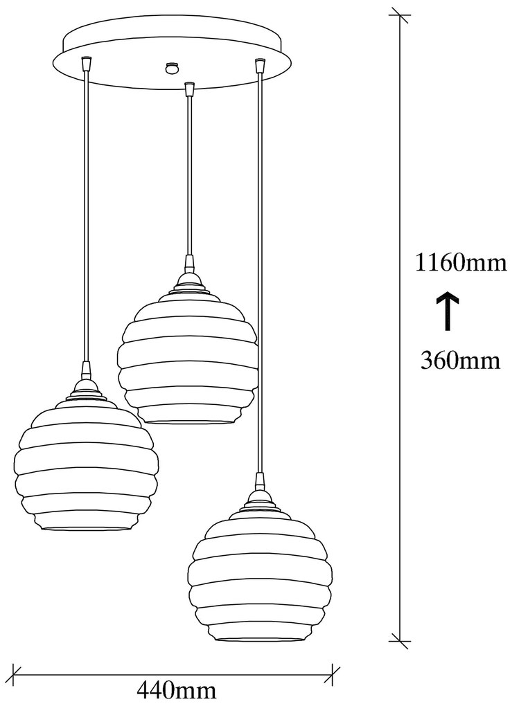 Chandelier Gold – Preto e Dourado – 44 x 44 cm