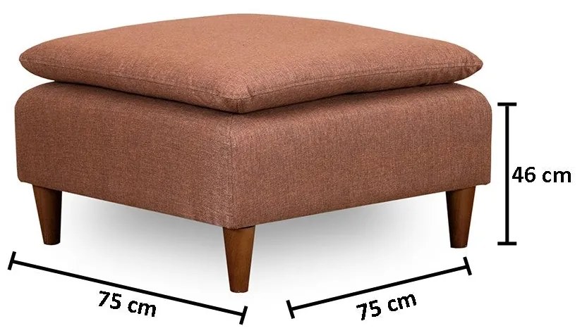 Tuffet Lungo – Castanho Claro – 75 x 46 x 75 cm