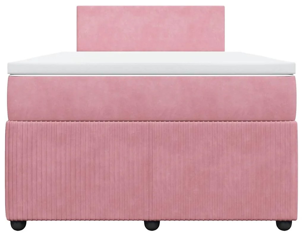 Cama boxspring com colchão 120x190 cm veludo rosa