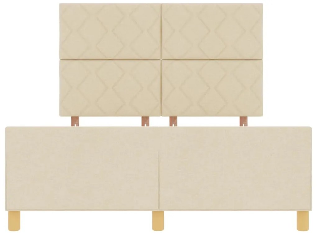 Cama de Tecido Creme vidaXL - 140x190 cm
