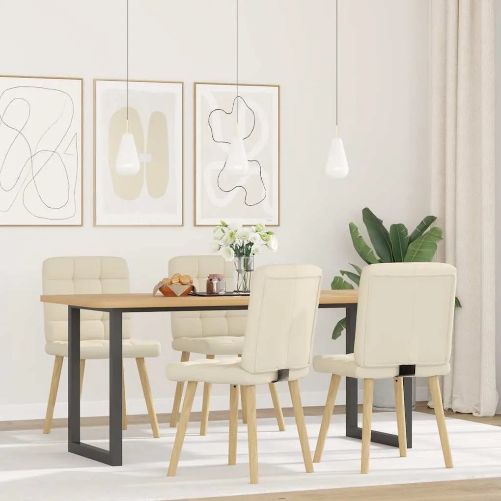 Cadeiras de jantar 4 pcs linho