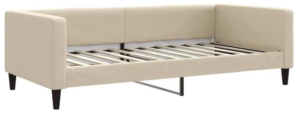 Sofá-cama c/ gavetão e colchões 100x200 cm tecido cor creme