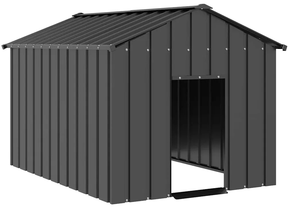 Casota para cães com telhado 113x153x101 cm aço galvanizado