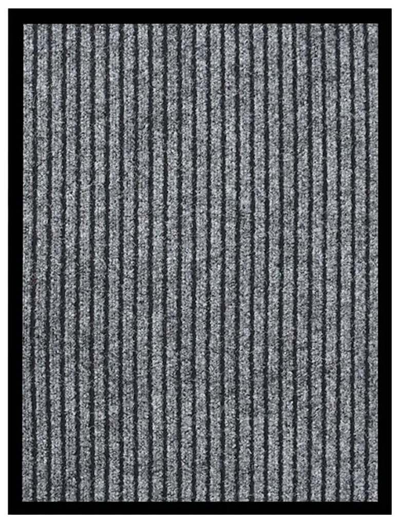vidaXL Tapete de porta às riscas 40x60 cm cinzento