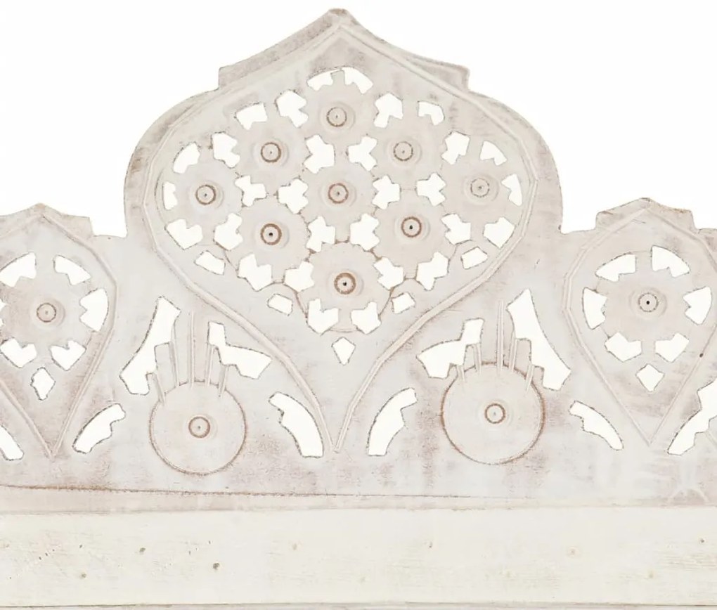 Biombo esculp. mão 4 painéis 160x165cm mangueira maciça branco