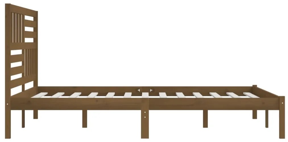 Estrutura de cama 200x200 cm pinho maciço castanho mel