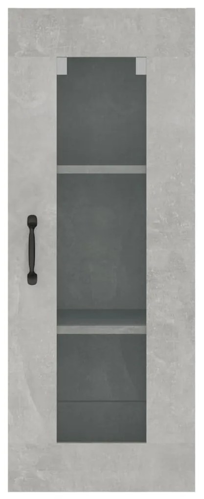 Armário de parede suspenso 34,5x34x90 cm cinzento cimento