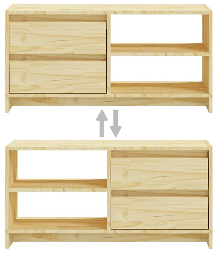 Móvel de TV 80x31x39 cm madeira de pinho maciça