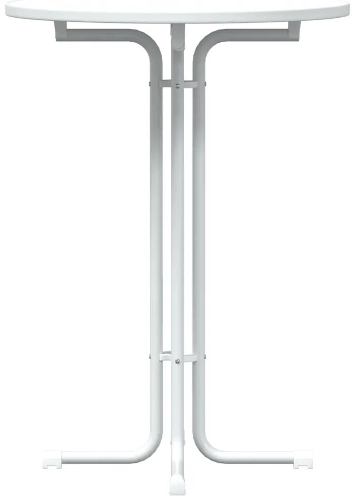 Mesa de jantar Ø80x110 cm derivados de madeira e aço branco